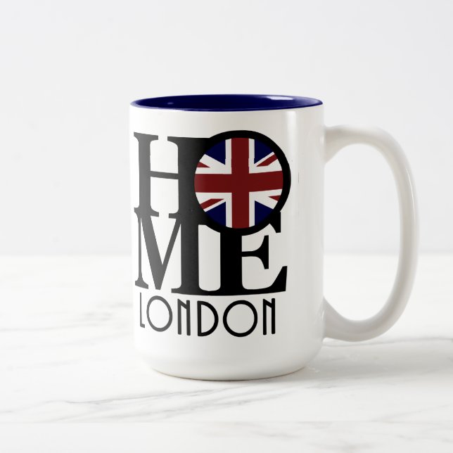Tasse 2 Couleurs ACCUEIL Londres 15oz (drapeau britannique) (Droit)