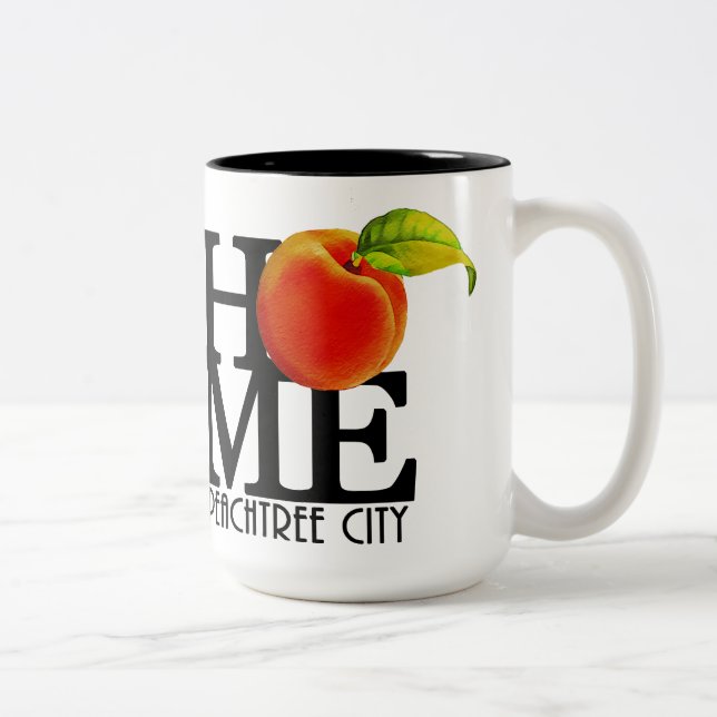Tasse 2 Couleurs ACCUEIL Peachtree City Georgia 15oz (Droit)