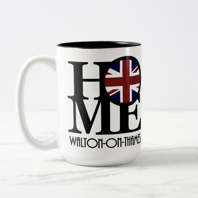 Tasse 2 Couleurs ACCUEIL Walton-On-Thames 15oz (Gauche)