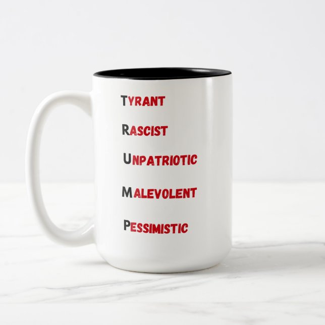 Tasse 2 Couleurs Acronyme anti-Trump 2 (Gauche)