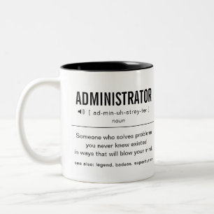 Tasse 2 Couleurs Administrateur personnalisé amusant