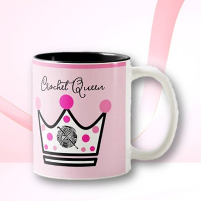 Tasse 2 Couleurs Adorable Crochet cadeau Queen (Créateur téléchargé)