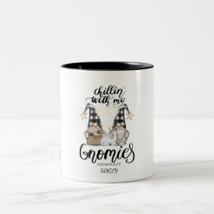 Tasse 2 Couleurs Adorable mignonne Gnomes Black Buffalo Plaid