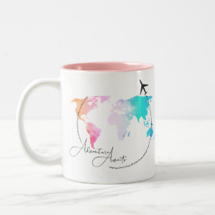 Tasse 2 Couleurs Adventure Await  Cadeaux de voyage  Agent de bord