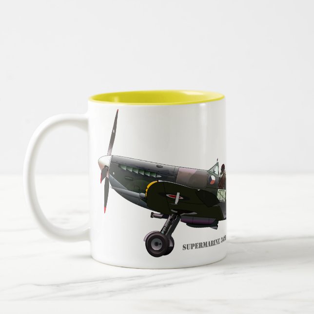 Tasse 2 Couleurs Aéronef Spirfire (Gauche)