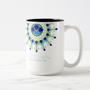 Tasse 2 Couleurs Affaires modernes de plume de paon de Nouveau