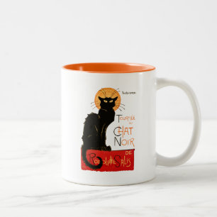Tasse 2 Couleurs Affiche Classique Chat Noir de Steinlen en Noir