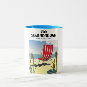 Tasse 2 Couleurs Affiche de bord de mer de Hastings North Yorkshire