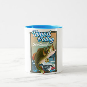 Tasse 2 Couleurs Affiche de pêche de la vallée de Tweed en Écosse