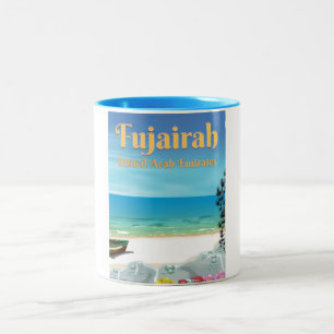 Tasse 2 Couleurs Affiche de plage de Fujairah Émirats Arabes Unis