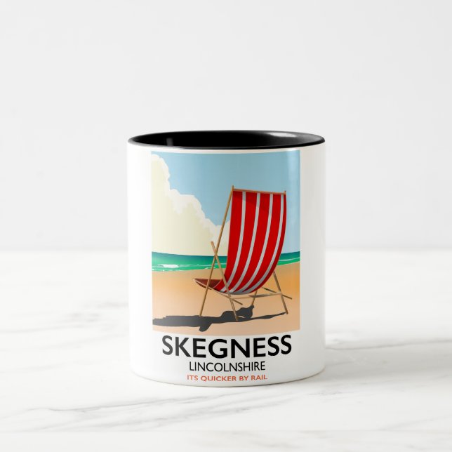 Tasse 2 Couleurs Affiche de plage Skegness Lincolnshire (Centre)