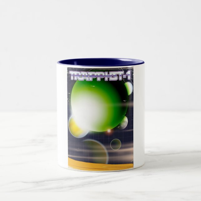 Tasse 2 Couleurs Affiche de science-fiction TRAPPIST-1. (Centre)