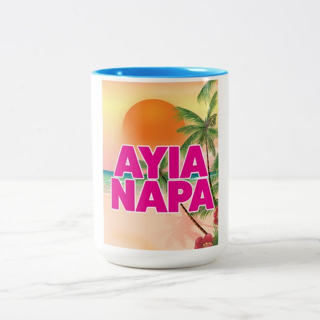 Tasse 2 Couleurs Affiche de vacances Ayia Napa (Centre)