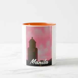 Tasse 2 Couleurs Affiche de voyage à Manille Philippines.