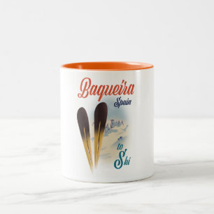 Tasse 2 Couleurs Affiche de voyage Baqueira Espagne