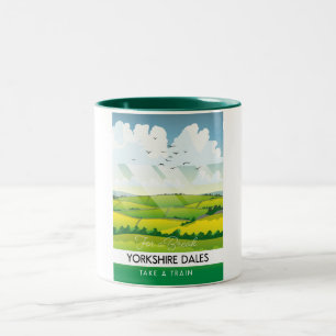 Tasse 2 Couleurs Affiche de voyage dans les Yorkshire Dales.