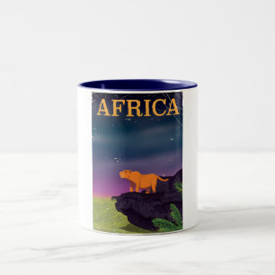 Tasse 2 Couleurs Affiche de voyage de style rétro sur les grands fé