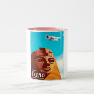 Tasse 2 Couleurs Affiche de voyage de style vintage du Caire Égypte