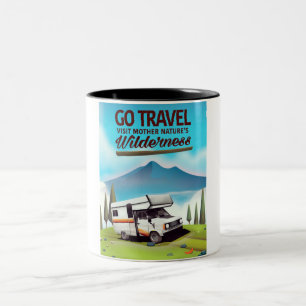 Tasse 2 Couleurs Affiche de voyage en Suisse des chutes du Rhin
