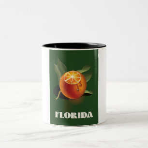Tasse 2 Couleurs Affiche de voyage Florida Orange
