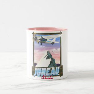 Tasse 2 Couleurs Affiche de voyage Juneau Alaska