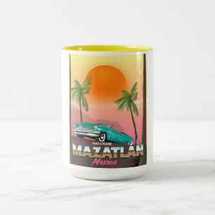 Tasse 2 Couleurs Affiche de voyage Mazatlán Mexique