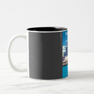 Tasse 2 Couleurs Affiche de voyage minima Vintage de Vancouver Cana