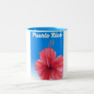 Tasse 2 Couleurs Affiche de voyage Porto Rico Flor de maga