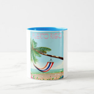 Tasse 2 Couleurs Affiche de voyage pour hamac à Porto Rico