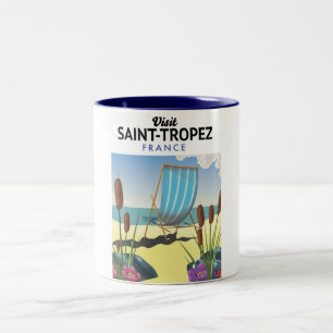 Tasse 2 Couleurs Affiche de voyage Saint-Tropez France
