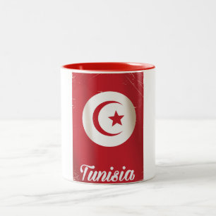 Tasse 2 Couleurs Affiche de voyage vintage Tunisie