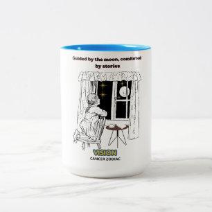Tasse 2 Couleurs Affiche du Cancer guidée par la Lune 