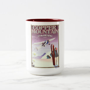 Tasse 2 Couleurs Affiche vintage Copper Mountain colorado