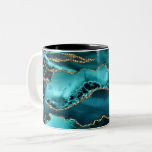 Tasse 2 Couleurs Agencement bleu et or
