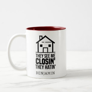 Tasse 2 Couleurs Agent immobilier personnalisé Drôle retraite