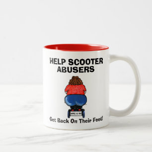 TASSE 2 COULEURS AIDEZ LES ABUS DE SCOOTER À REVENIR À PIED !