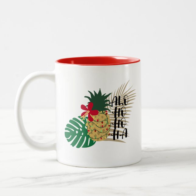 Tasse 2 Couleurs Aiguille tropicale hawaïenne ALO-HO-HA (Gauche)