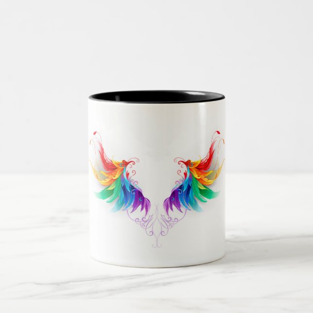 Tasse 2 Couleurs Ailes fluffy arc-en-ciel (Centre)