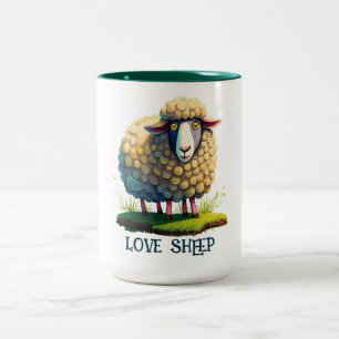 Tasse 2 Couleurs Aimer le mouton