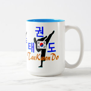 Tasse 2 Couleurs ☯ Aimer ✔ Martial Coréen-TaeKwonDo Chic Deux tons