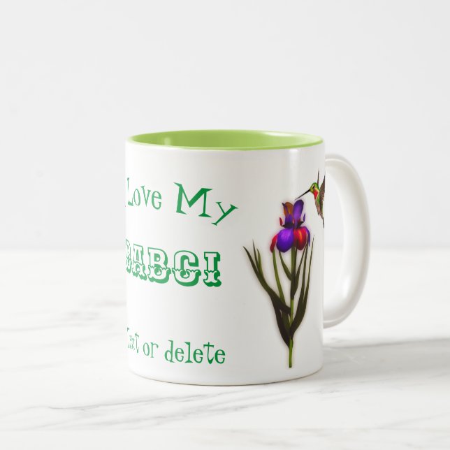 Tasse 2 Couleurs Aimer Mon Bébé Colibri Personnalisé (Devant droit)