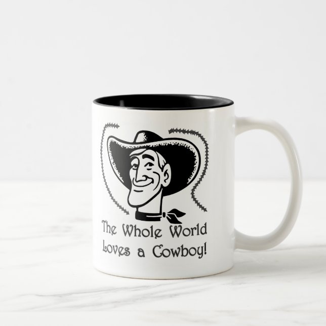 Tasse 2 Couleurs Aimer un cowboy (Droit)