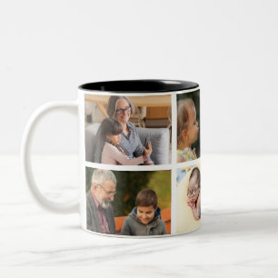 Tasse 2 Couleurs Aimez-vous grand-père   Collage photo et texte