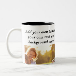 Tasse 2 Couleurs Ajoutez vos propres photos, texte et jetez pi arri