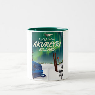 Tasse 2 Couleurs Akureyri Islande affiche voyage
