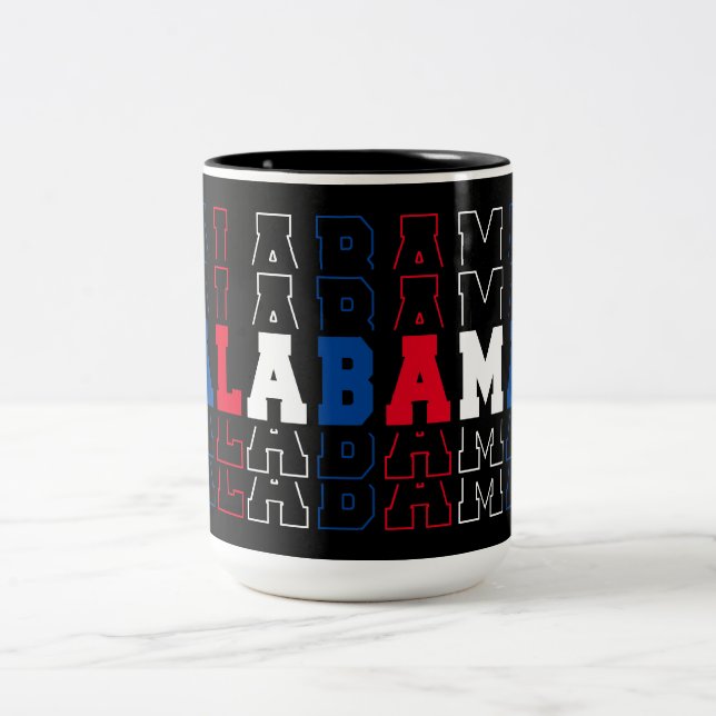 Tasse 2 Couleurs Alabama empilé Word Art (Centre)