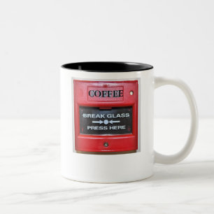 TASSE 2 COULEURS ALARME D'INCENDIE DE CAFÉ