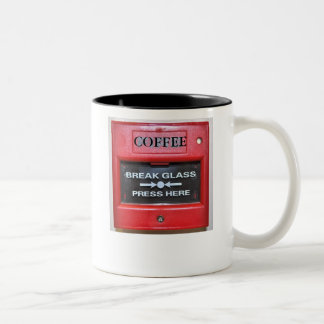 TASSE 2 COULEURS ALARME D'INCENDIE DE CAFÉ