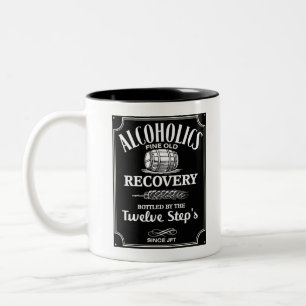 Tasse 2 Couleurs Alcool Étiquette Sobriété - 12 étapes Addict A