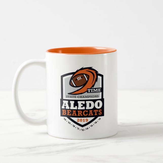 Tasse 2 Couleurs Aledo Bearcats 2019 Champ d'action 9 fois - 11oz.M (Gauche)